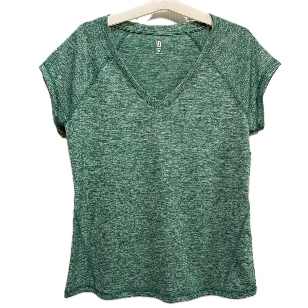 NWT Ideology Rapidry V Neck Performance T-Shirt Forest Rain